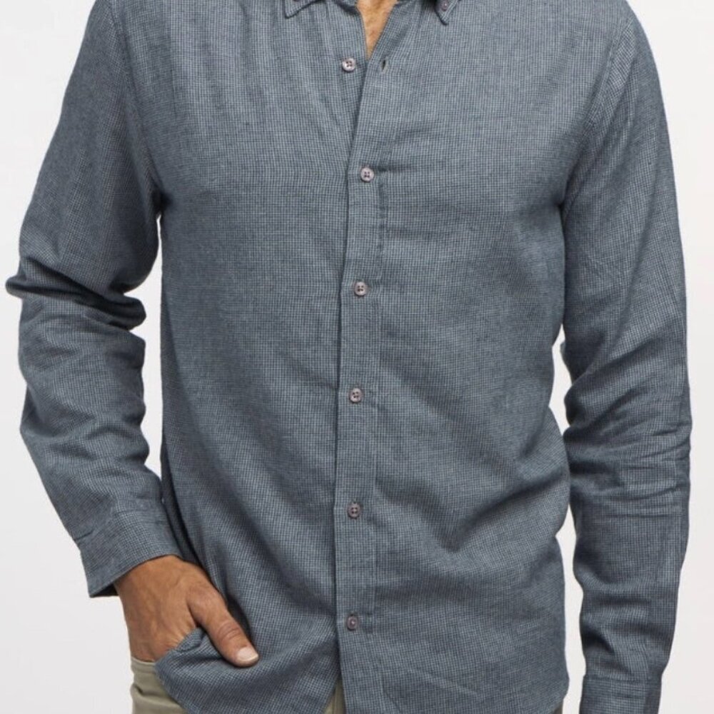 NWT Men's Cotton & Co. Long-Sleeve Flannel Collar Shirt